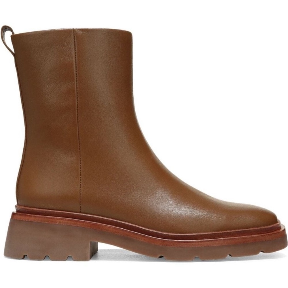 Vince Tan Leather Heeled Boots